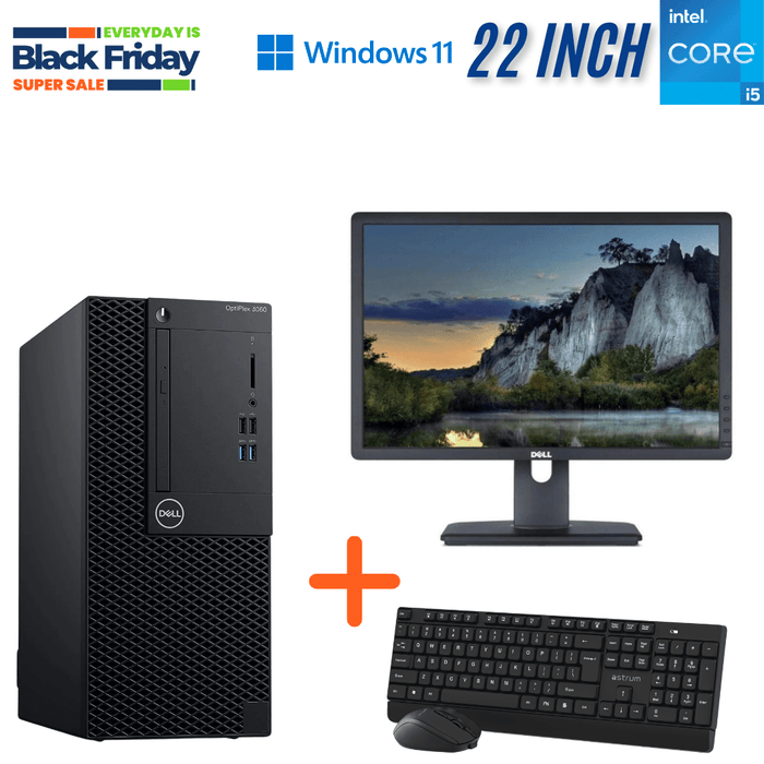 Dell Optiplex 3060 MT Performance Computer Set - i5 8500 - 8GB DDR4 - 256GB SSD - Win11Pro - Refurb