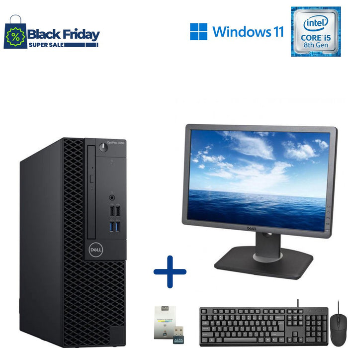 Dell OptiPlex 3060 SFF Professional Computer Set; i5 8500; 8GB PC4; 500GB HDD; Win11Pro; Refurb Black Friday Special