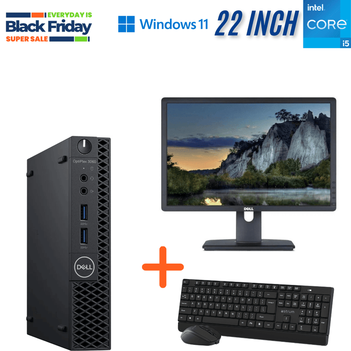 Dell Optiplex 3060 Micro Computer Set - I5 8400T - 8GB DDR4 - 256GB SSD - Win11Pro - Refurb