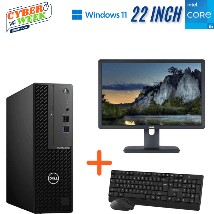 Dell Optiplex 3080 SFF Corporate Computer Set - I5 10500 - 8GB DDR4 - 256GB SSD - Win11Pro - Refurb Computer