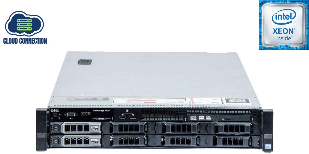 Dell Poweredge R720 Server; 8 LFF; 1 x Xeon E5-2640; 64GB PC3; 600GB SAS; QP 1GB; Perc H710 Mini; 2 x 750W; No Rail Kit; Front Bezel; 2U Rackmount; Refurb