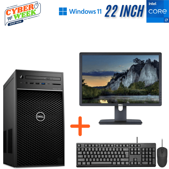 Dell Precision 3640 VR Content Workstation Computer Set - i7 10700 - 8GB DDR4 - 512GB SSD - Nvidia P620 2GB - Win11Pro - Refurb