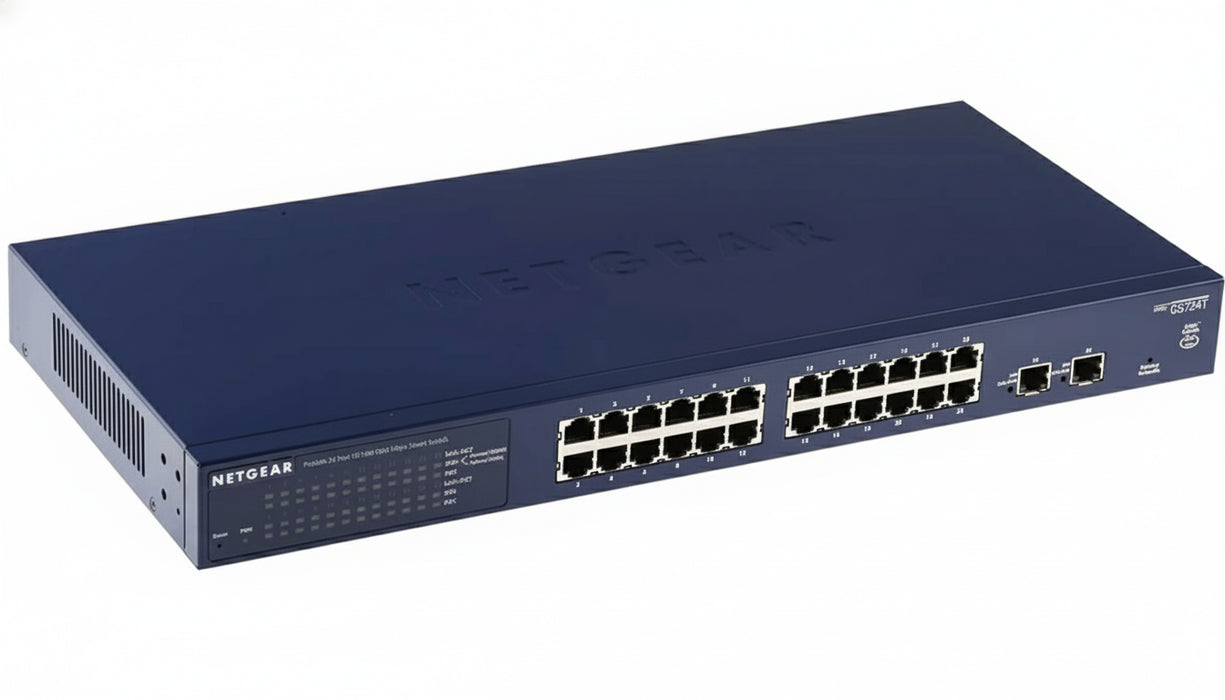 Netgear GS724T 24 Port 10/100/1000 Mbps Smart Switch – Used