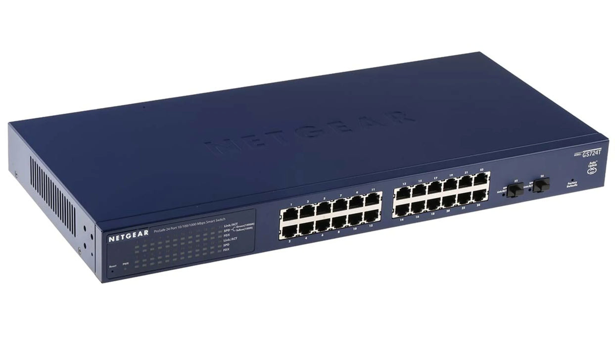 Netgear GS724T 24 Port Gigabit Smart Switch; Pre-Owned