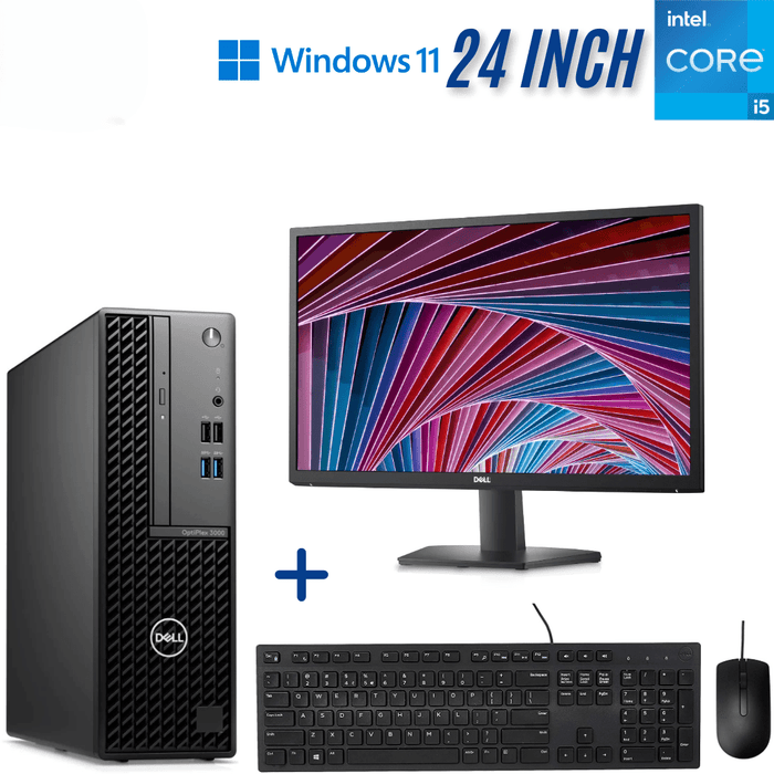 Dell OptiPlex 3000 SFF Professional Computer Set - i5 12600 - 16GB PC4 - 256GB NVMe SSD - Win11Pro - New + Refurb