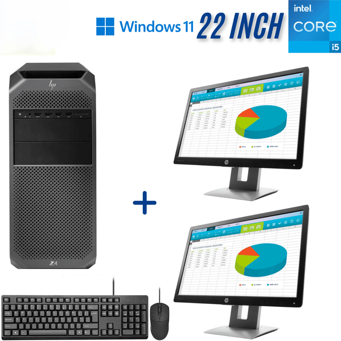 HP Z4 G4 Graphic Designers Kit Computer Set - Xeon W-2235 - 32GB PC4 - 512GB SSD - 4GB Nvidia K1200 - Win11Pro - Refurb
