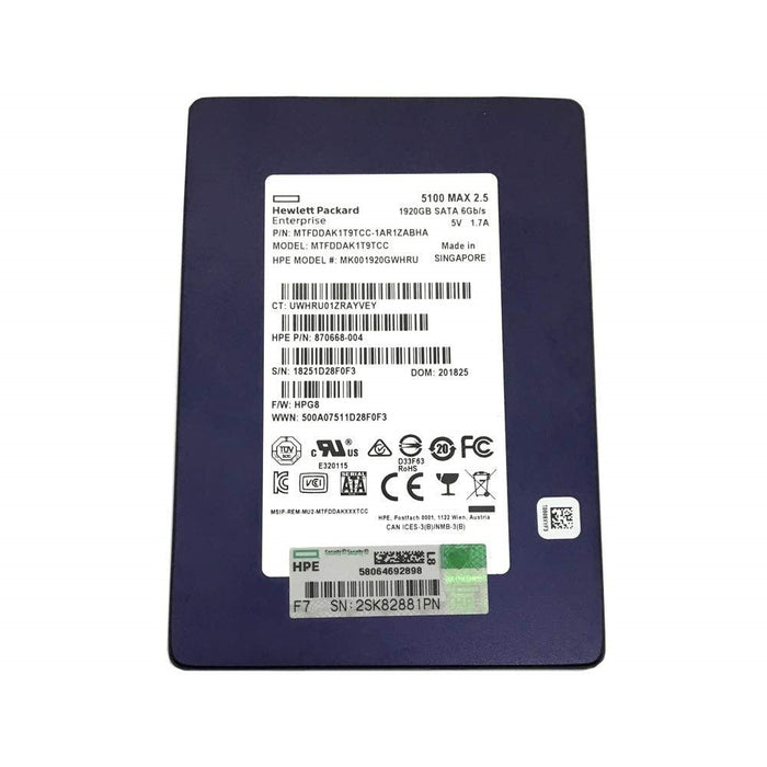 HPE MTFDDAK1T9TCC 2.5 Inch 1.92TB 6Gb/s SATA Solid State Drive – Refurb