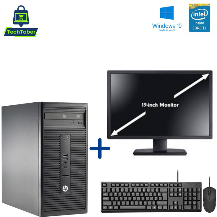 HP 280 G1 MT Computer Set; i3 4160; 4GB PC3; 1TB HDD; Win10Pro; Refurb