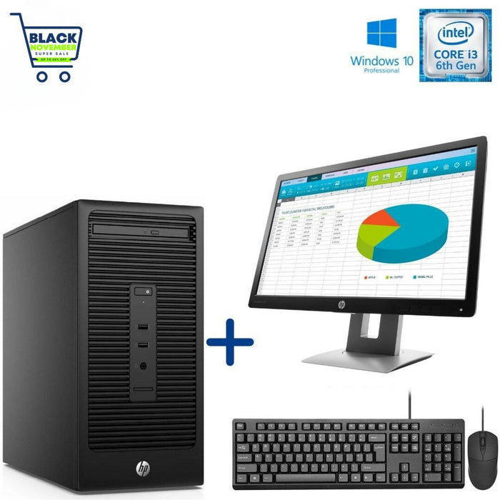 HP 280 G2 MT - I3 6100 - 4GB DDR4 - 500GB SATA HDD - WINDOWS 10 PRO 64 BIT - REFURBISHED COMPUTER SET