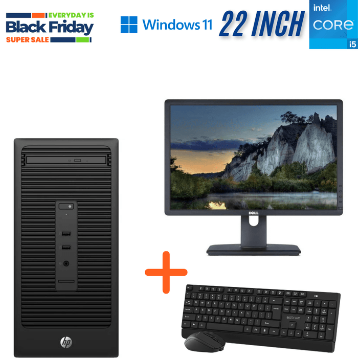 HP 280 G2 MT Office Computer Set – i5 6500 – 4GB DDR4 – 256GB SSD – Win11Pro – Refurb
