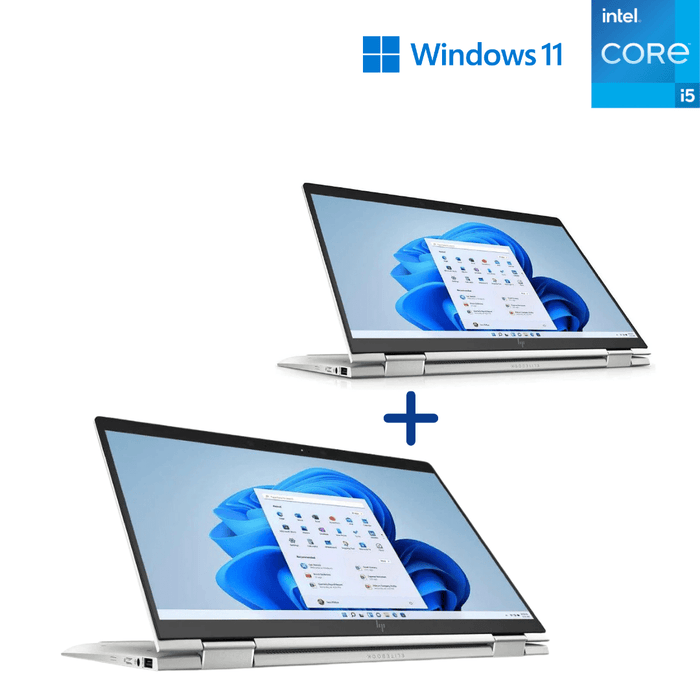 2 x HP EliteBook X360 1030 G4 (Danish Keyboard) 2-In-1 Travel Business Laptop Touch - i5 8365u - 16GB DDR4 - 256GB NVME - Win11Pro - Refurb