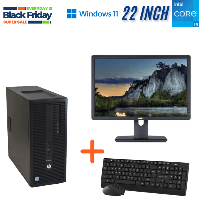 HP EliteDesk 800 G2 Tower Business Computer Set – i5 6500 – 8GB DDR4 – 256GB SSD – Win11Pro – Refurb