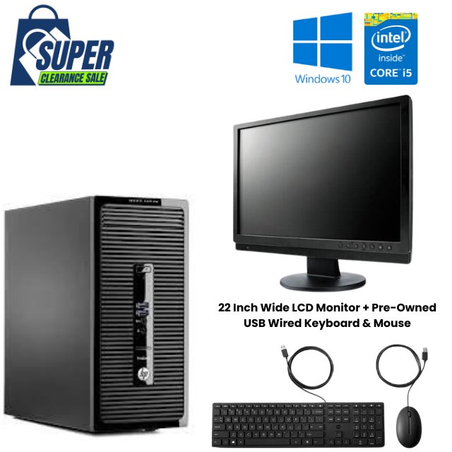 HP PRODESK 400 G2 MT - I5 4590S - 8GB DDR3 - 256GB SSD - WINDOWS 10 PRO 64 BIT - REFURBISHED COMPUTER BUNDLE