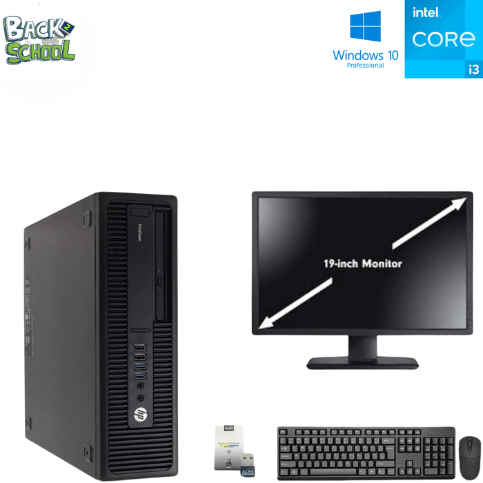 HP ProDesk 600 G2 SFF Computer Set; i3 6100; 4GB PC4; 128GB SSD; 500GB HDD; Win10Pro; Refurb Special