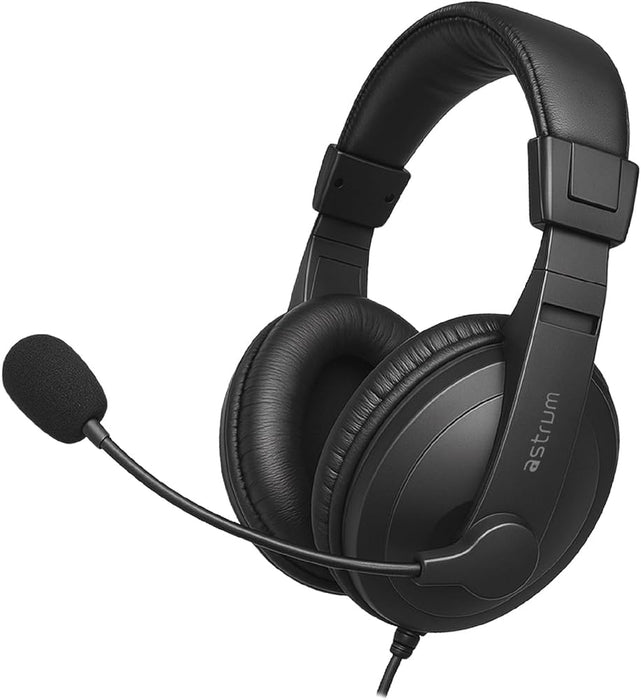Astrum HS120 Over-ear Wired Stereo Headset with Flex Mic – New