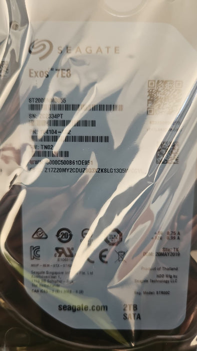 New (ESD Sealed not original box) Seagate Exos 7E8 ST2000NM0055 - 3.5" 2TB SATA ENTERPRISE HARD DRIVE