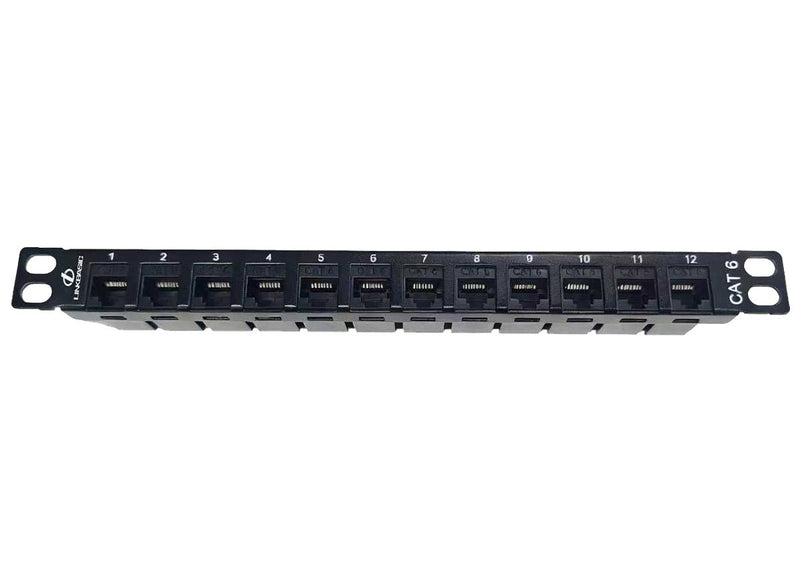Linkbasic 12 Port Cat6 10-inch Patch Panel for Mini Rack-0