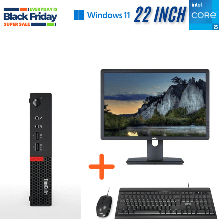 Lenovo ThinkCentre M710Q Tiny Office Computer Set  – i5 7500T – 4GB DDR4 – 500GB HDD – Win10Pro – Refurb