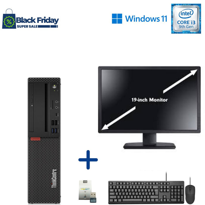 Lenovo ThinkCentre M720S SFF Administration Computer Set; i3 9100; 4GB PC4; 500GB HDD; Win11Pro; Refurb Black Friday Special