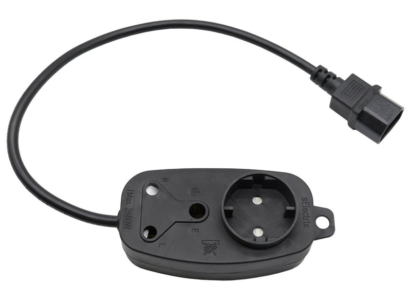 Multi Plug 1x16A 1x5A 0.5m IEC Cord Black-0