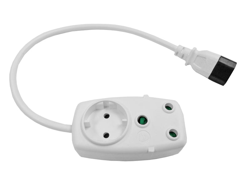 Multi Plug 1x16A 1x5A 0.5m IEC Cord White-0