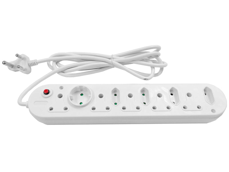 Multi Plug 5x16A 5x5A 3m Cord White-0