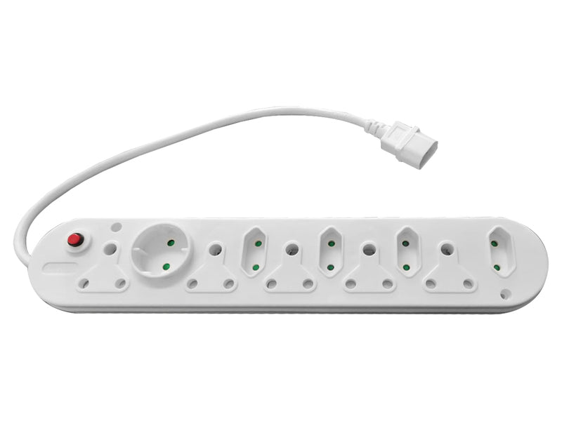 Multi Plug 5x16A 5x5A 0.5m IEC Cord White-0