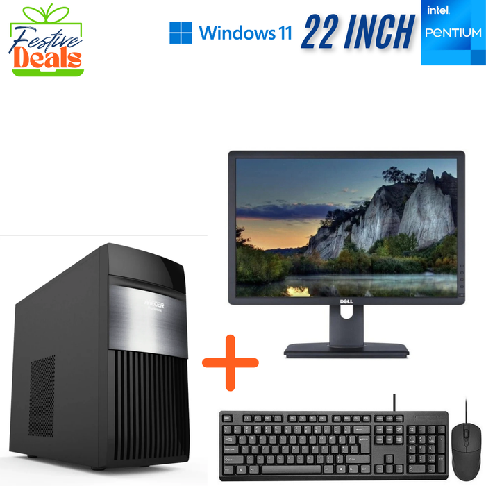 Mecer H310M-R MT Office Computer Set – Pentium Gold G5400 – 8GB DDR4 – 500GB HDD – Win11Pro – Refurb Special