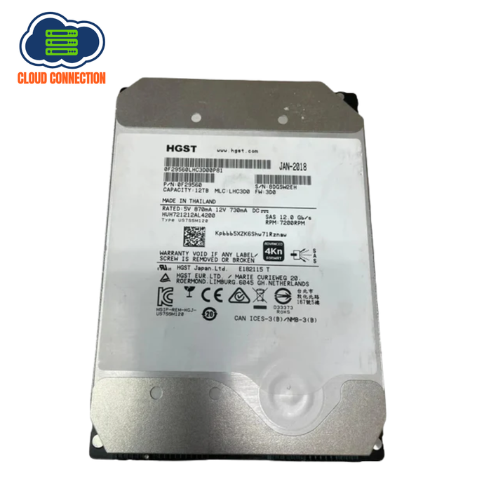 HGST HUH721212AL4200 3.5 Inch 12TB 7200 RPM 12Gb/s SAS Enterprise Hard Drive – Refurb