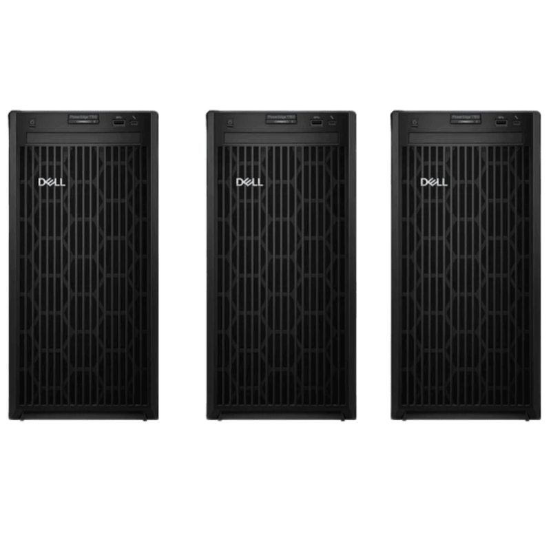 3 x Dell PowerEdge T150 4U Tower Core Infrastructure Server Bundle – Pentium Gold G6405T – 8GB DDR4 – 3 × 2TB SATA – PERC H755 – Broadcom BCM5720 – New Special