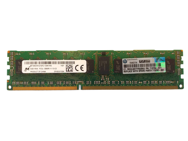 Micron 4GB 1RX4 PC3-12800R-11-13-C2 DDR3 Server RAM - Refurb
