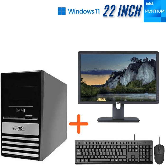 Proline Prime H310M-K Tower Business Computer Set – Pentium Gold G5400 – 4GB DDR4 – 500GB HDD – Win11Pro – Refurb Special