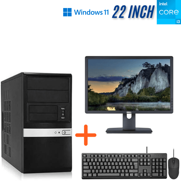 Proline Prime H510M-K Tower Home Computer Set – i3 10100 – 8GB DDR4 – 1TB HDD – Win11Pro – Refurb Special