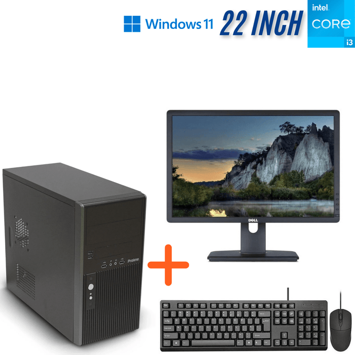 Proline Prime H570M-PLUS Tower Student Computer Set – i3 10100 – 8GB DDR4 – 1TB HDD – Win11Pro – Refurb Special