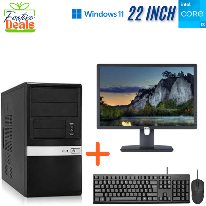 Proline Prime H510M-K Tower Home Computer Set – i3 10100 – 8GB DDR4 – 1TB HDD – Win11Pro – Refurb Special
