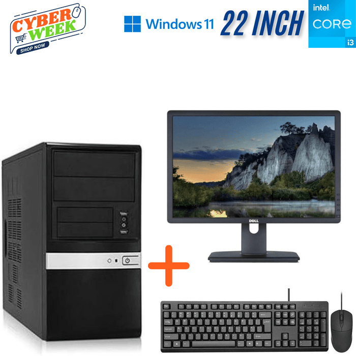 Proline Prime H510M-K Tower Home Computer Set – i3 10100 – 8GB DDR4 – 1TB HDD – Win11Pro – Refurb Special