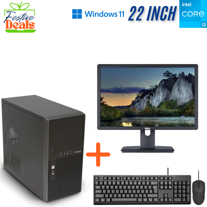 Proline Prime H570M-PLUS Tower Student Computer Set – i3 10100 – 8GB DDR4 – 1TB HDD – Win11Pro – Refurb Special
