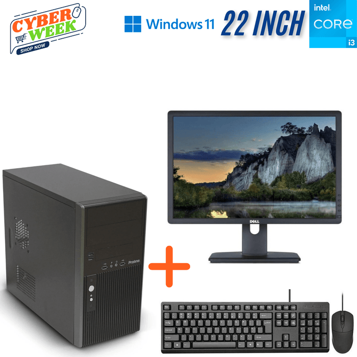 Proline Prime H570M-PLUS Tower Student Computer Set – i3 10100 – 8GB DDR4 – 1TB HDD – Win11Pro – Refurb Special