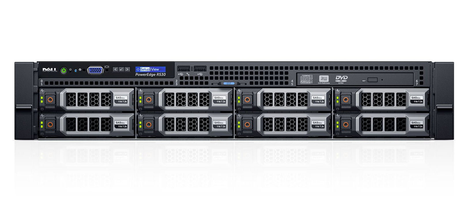 Dell PowerEdge R530 2U Rackmount Server – 8 LFF – 2 × Xeon E5-2640 v4 – 64GB DDR4 – 2 × 1TB SATA – PERC S130 – Broadcom BCM5720 + Intel X540-AT2  – 2 × 750W – 6 × Blanks – Refurb