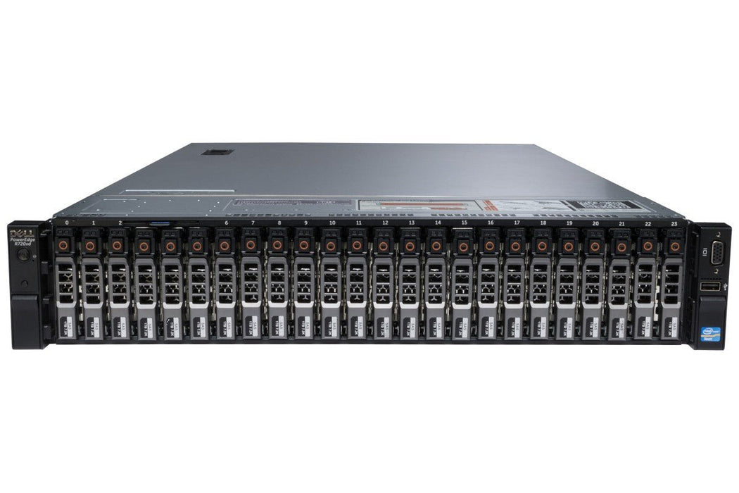 Dell PowerEdge R730XD 2U Rackmount Server - 24 SFF - 2 x Xeon E5-2660 V3 - 128GB DDR4 - 6 x 600GB HDD - Perc H730 Mini Raid - Intel X550 + 5720 RJ-45 - 2 x 750W - 16 x Blanks - Refurb