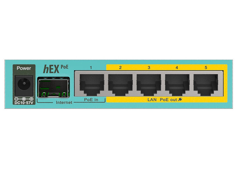 MikroTik hEX PoE 5 Port Gigabit 1SFP PoE Out Desktop Router-0