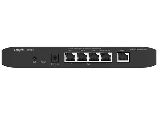 Reyee 5 Port Gigabit 2 WAN 4 PoE 54W 100 User Cloud Router-0
