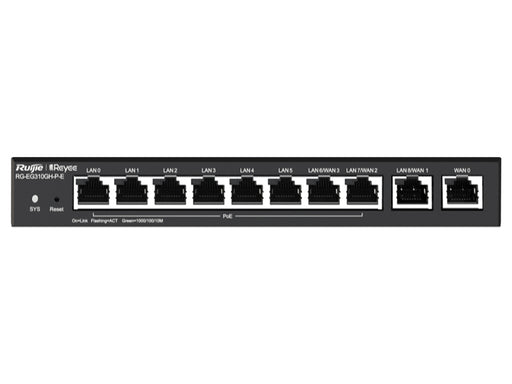 Reyee 10 Port Gigabit 4 WAN 8 PoE 110W 300 User Cloud Router-0