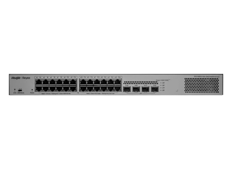 Reyee 24 Port Gigabit PoE 370W 4SFP Layer 2+ Smart Managed Switch-0