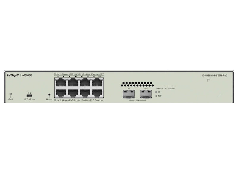 Reyee 8 Port Gigabit PoE 125W 2SFP Layer 2+ Smart Managed Switch-0