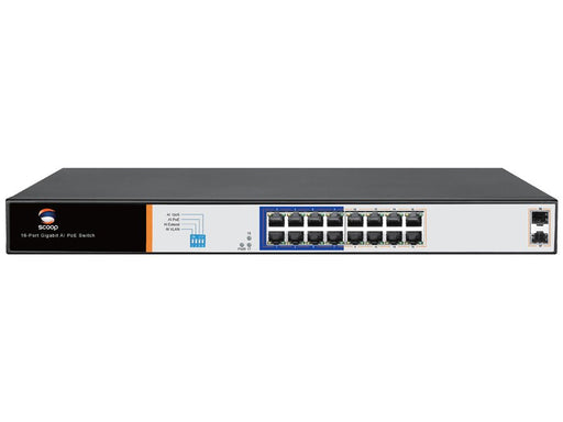 Scoop 16 Port Gigabit PoE 150W 2SFP Switch-0