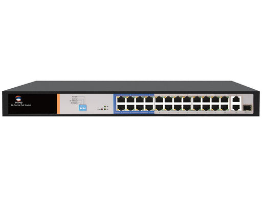Scoop 24 Port Fast Ethernet PoE 250W 2 Gigabit 1SFP Switch-0