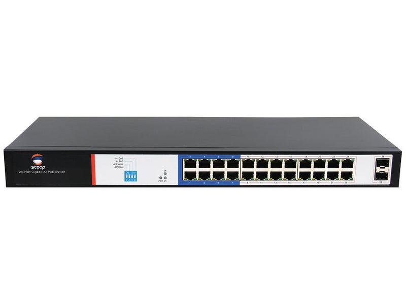 Scoop 24 Port Gigabit PoE 250W 2SFP Switch-0
