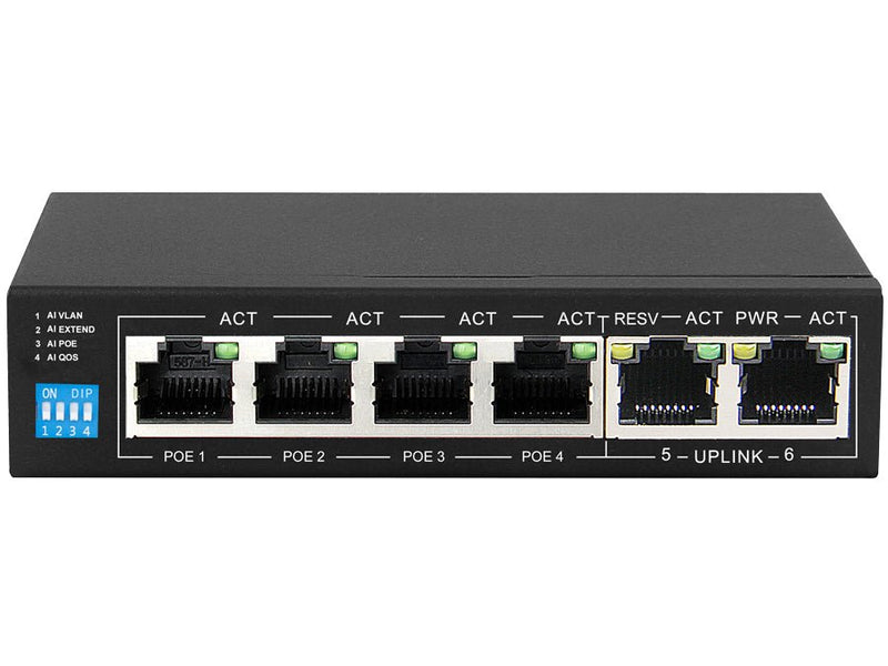 Scoop 6 Port Fast Ethernet 4 PoE 60W Switch-0