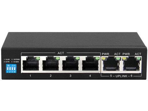 Scoop 6 Port Gigabit 4 PoE 60W Switch-0
